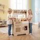 preview thumbnail 4 of 10, Costway Kids Play Kitchen, Wooden Pretend Kitchen Playset with Rattan - See Details