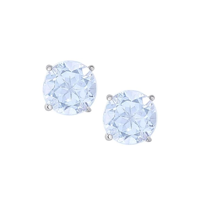 Victoria Townsend .925 Sterling Silver 6MM Round Aqua Topaz Stud Earrings