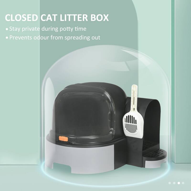 Cat Litter Box with Front Cover and Litter Scoop Included - 20.5" L x 23.6" W x 16.5" H