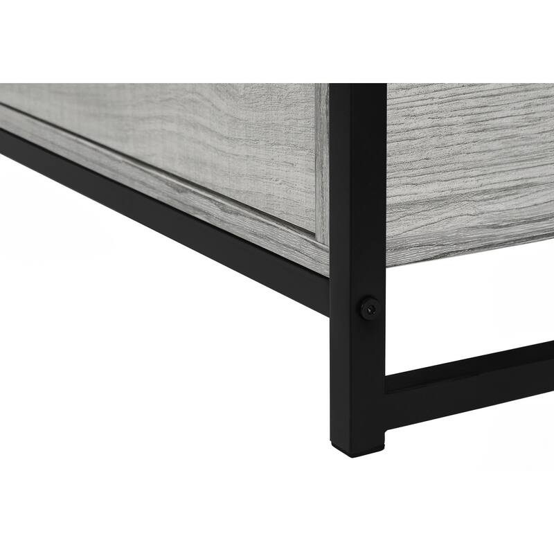 Modern 48-Inch TV Stand with Storage Drawers, Black Laminate & Metal Frame for Contemporary Home Decor