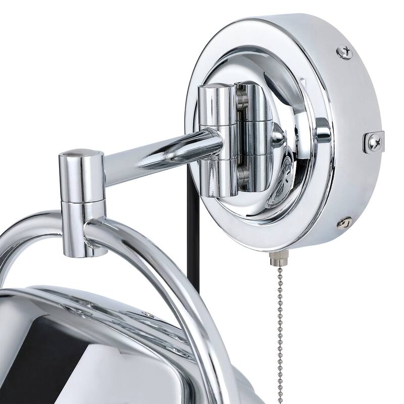 10" Modern Black Wall-Mount AC Fan with 3-Speed Pull Chain Controller