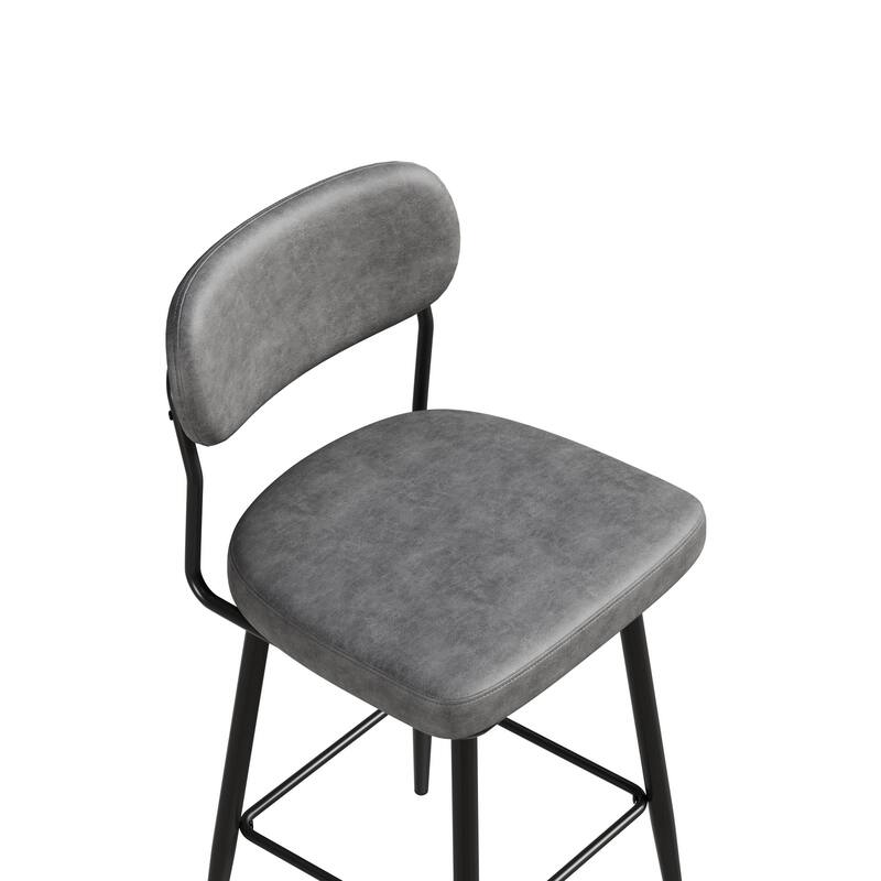 Bar Chairs Set of 2 Piece Set, 360 ° Swivel Bar Chair with Leather Cushions and Iron Brackets Counter Height Bar Chairs