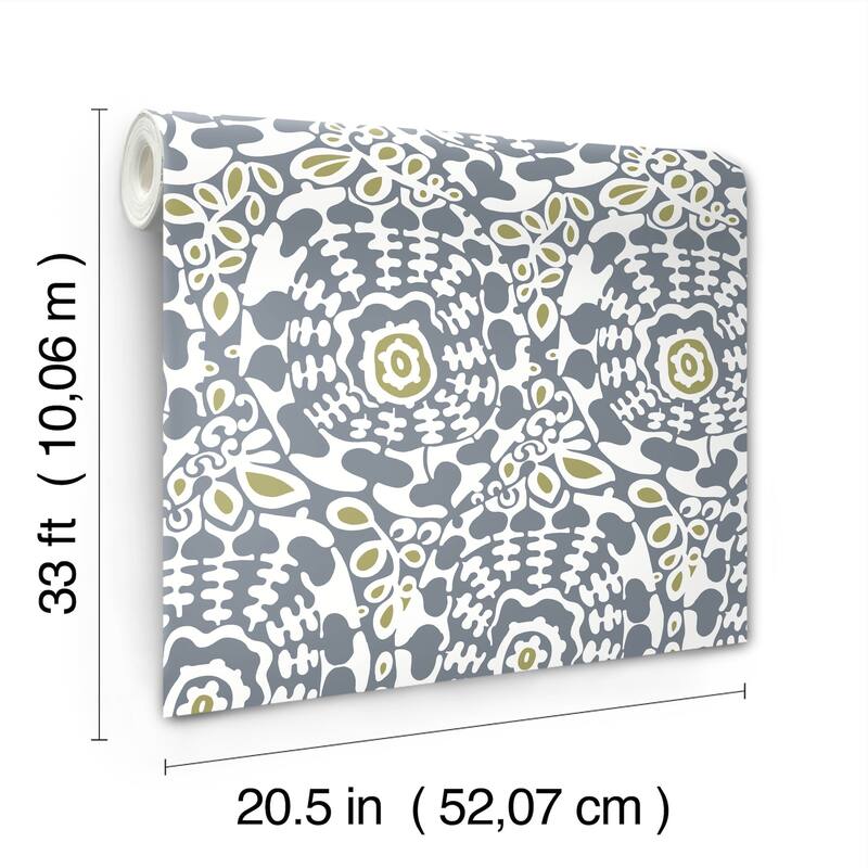 A-Street Prints Divine Slate Abstract Medallion Wallpaper