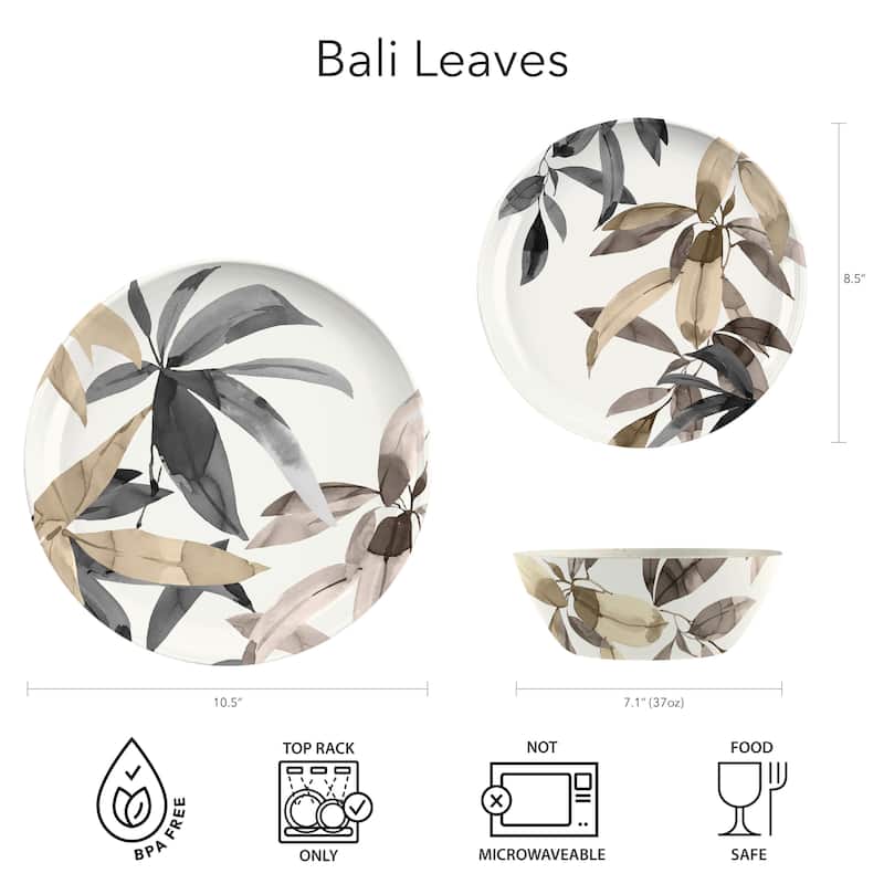 Abode Homewares Bal Leaves Merge Salad Plate - Brown - 8.5" - Set of 6