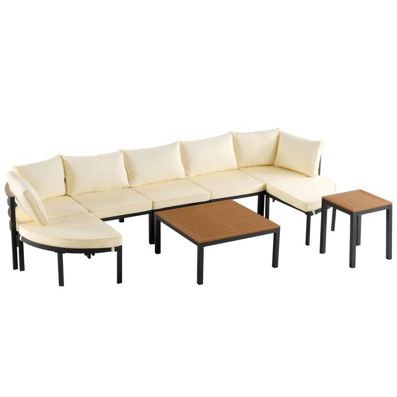 Spruce & Spring Outdoor Sectional Sofa Set Patio Conversation Set