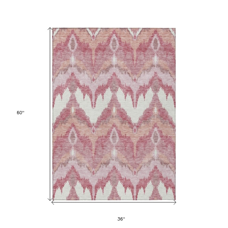 HomeRoots Ikat Transitional Rectangle Outdoor Rug