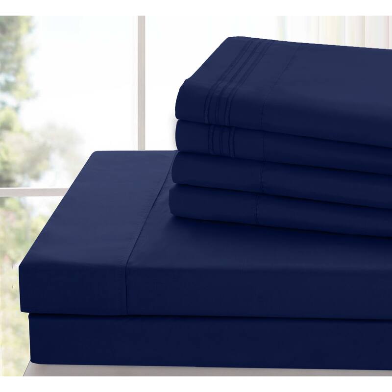 6 Piece Bed Sheet Set Deep Pocket Ultra Soft Microfiber Bedding Sheets