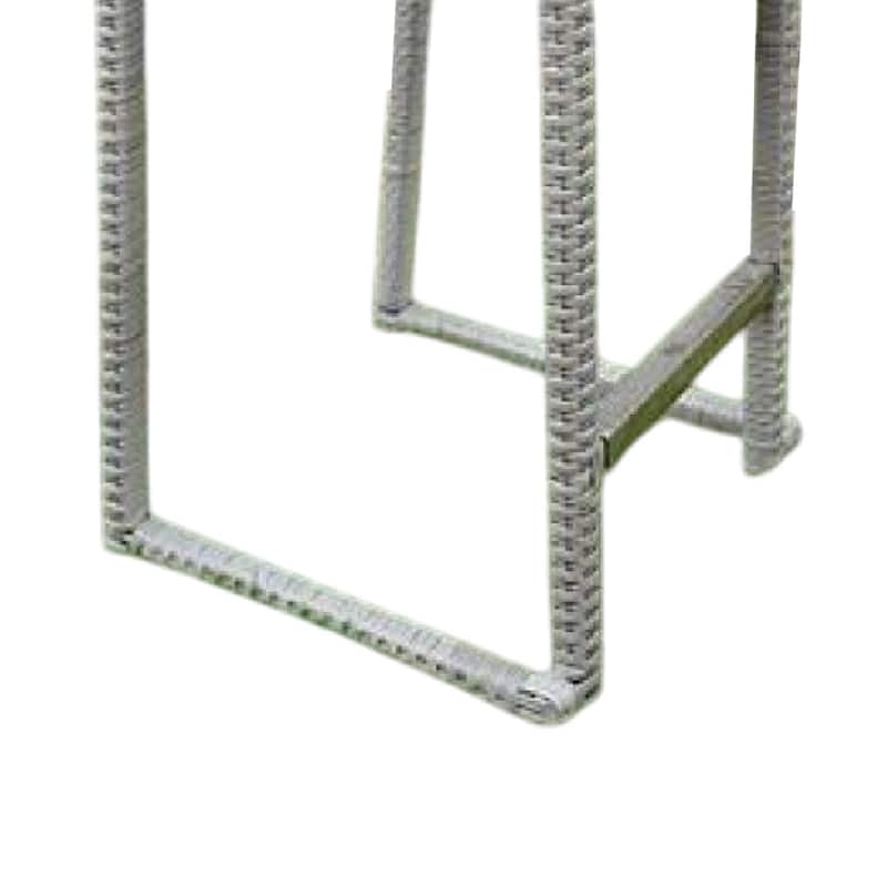 Mio Barstool Chair Set of 6, Thick Seat Cushion, Gray Wicker Frame