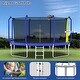 preview thumbnail 3 of 9, 14ft Blue Round Outdoor Trampoline with Safety Enclosure Net and Basketball Hoop
