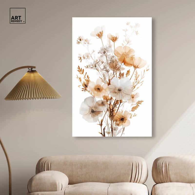 Parchment Petals Canvas by Art Remedy, Gallery Wrapped