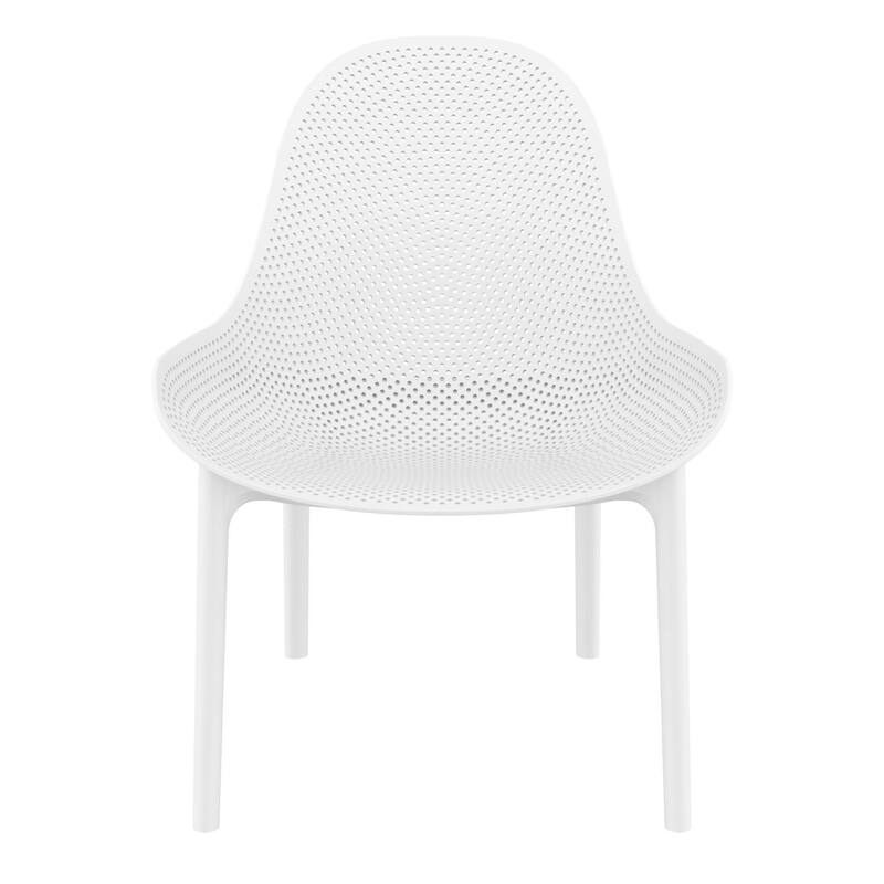 32.75" White Solid Patio Lounge Chair