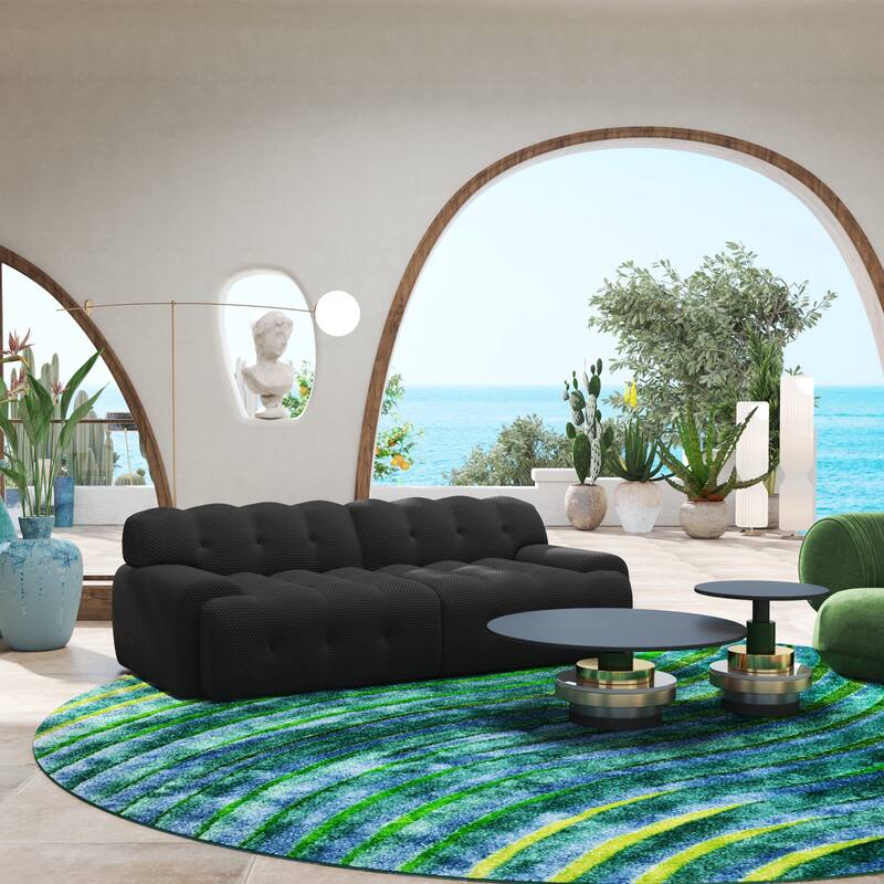 86.6'' Modern Comfy Couch 3 Seater - Black