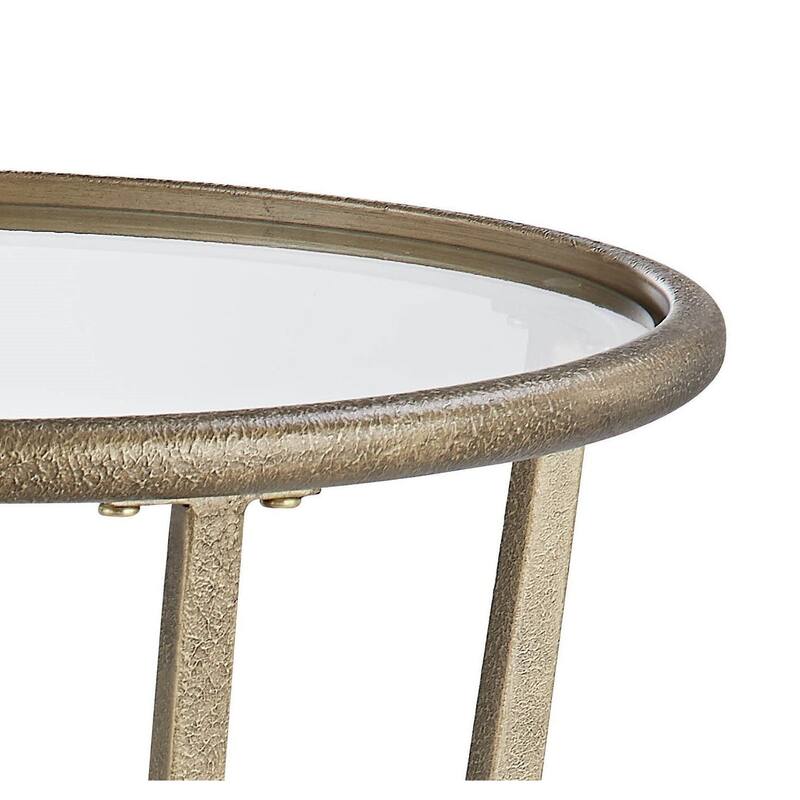 Danielle Metal End Table, Antiqued Gold