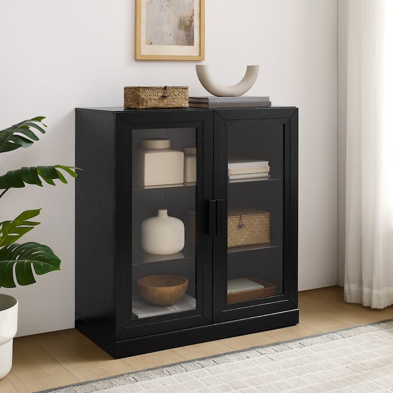 Crosley Essen Stackable Glass Door Kitchen Pantry Storage Cabinet