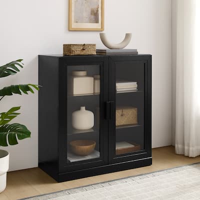 Crosley Essen Stackable Glass Door Kitchen Pantry Storage Cabinet
