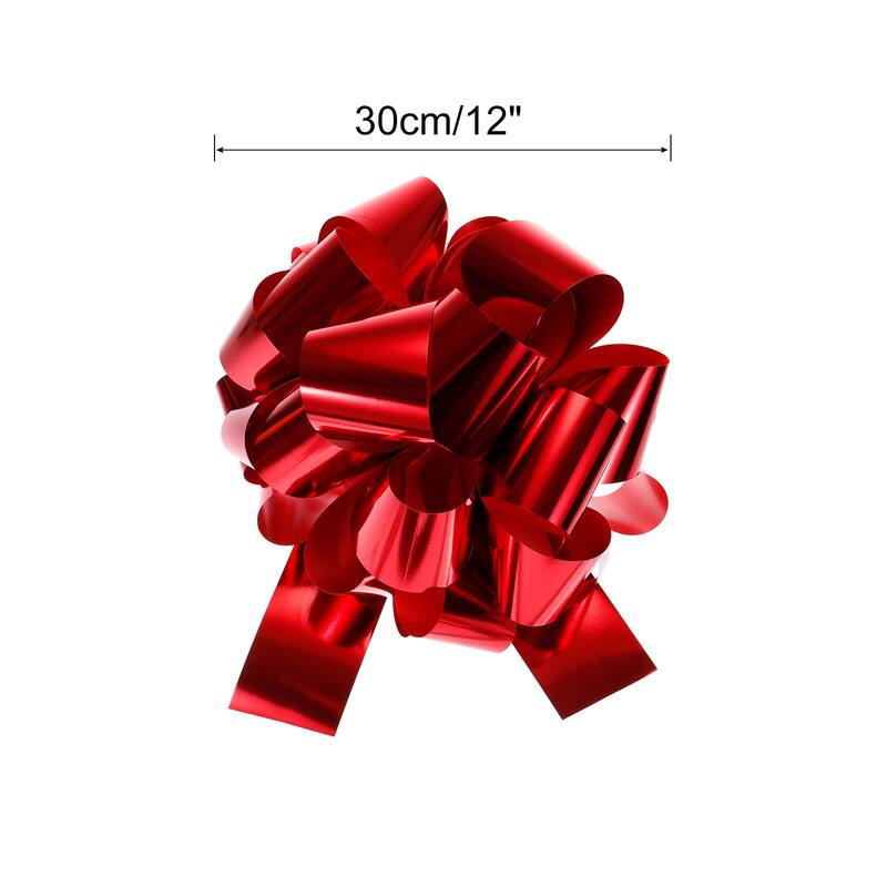 12 Inch Extra Giant Large Pull Bow Christmas Metallic Car Gift Wrapping Bows Red - Red