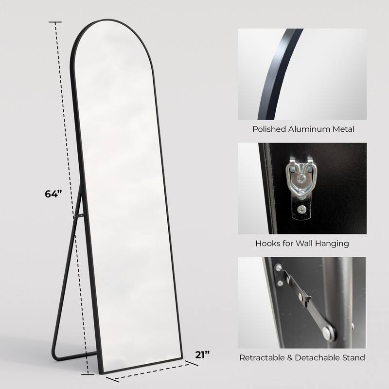 Aluminum Metal Frame Full-Length Floor Mirror