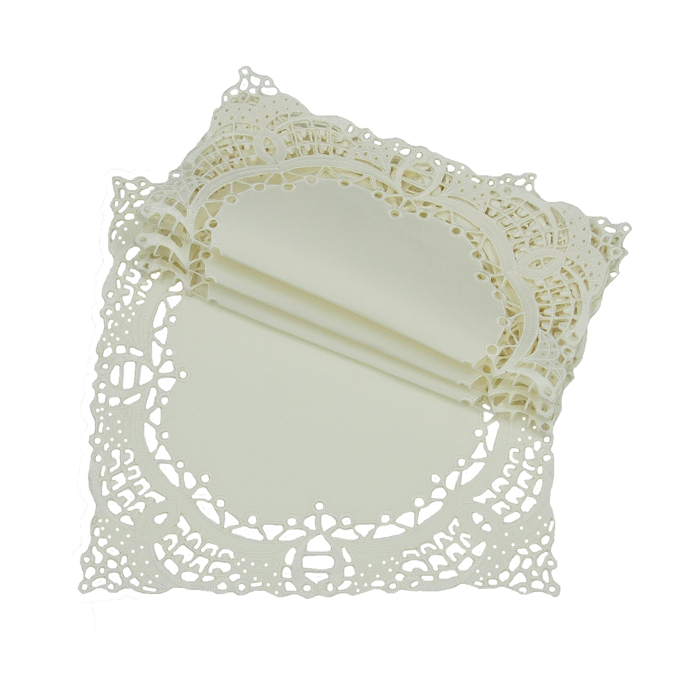 Dainty Lace-16sq-Doilies-Set of 4-Ivory