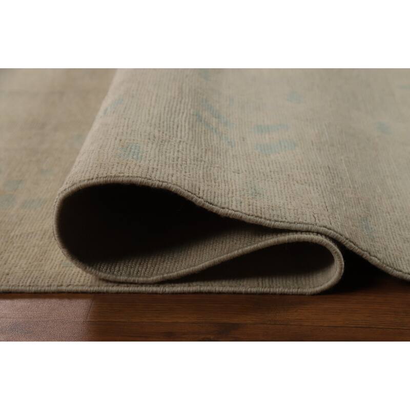 Vegetable Dye Oushak Turkish Area Rug Bedroom Handmade Wool Carpet - 8'4"x 9'10"
