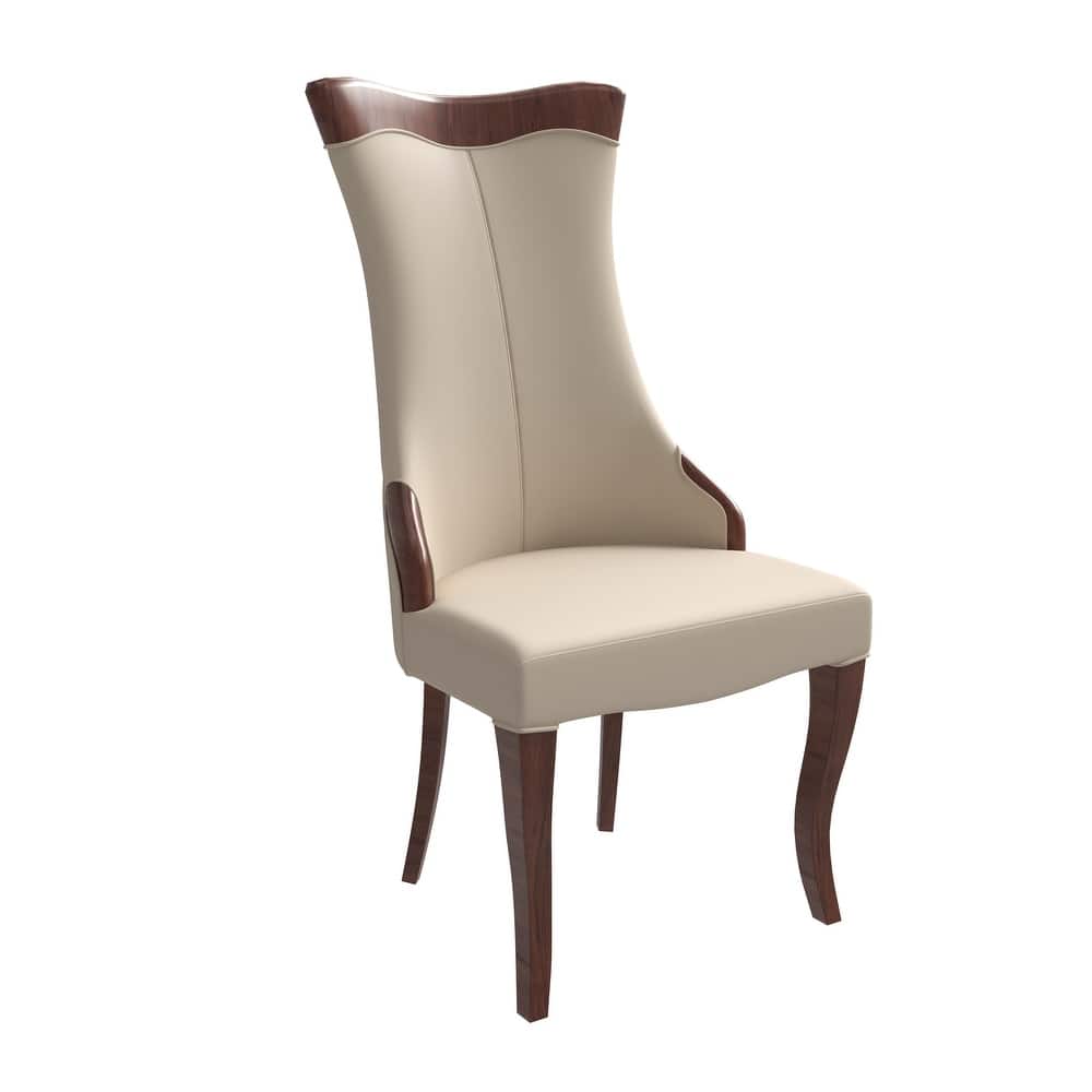 Novara High-Back Leather/Velvet Dining Chair with Rubberwood Frame and Legs for Kitchen Living Room and Office Use