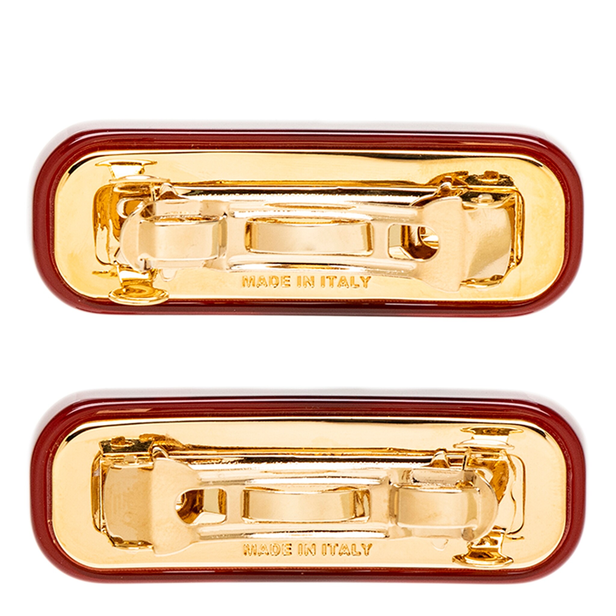 Miu Miu Plexiglass and metal hair clip 2pc Miu Miu Plexiglass and Metal Hair Clips, Set of 2 - Bed Bath  main image 3