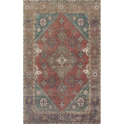 Distressed Tabriz Persian Antique Rug Home Décor Handmade Wool Carpet - 6'6" x 9'8"