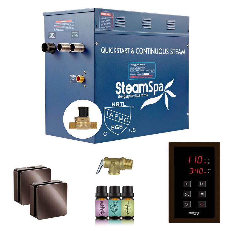 Oasis Series 12000-Watts Steam Generator with Continuous Steam Plus Easy Touch Pad and Auto Drain - Oil Rubbed Bronze