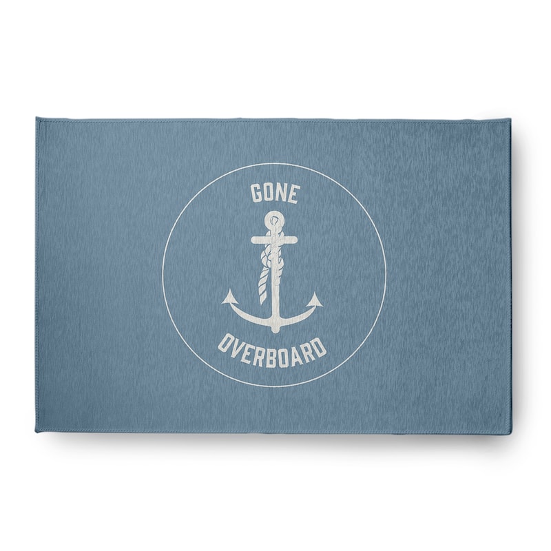 Gone Forever Overboard Nautical Chenille Rug - Dusty Smoke - 4' x 6'