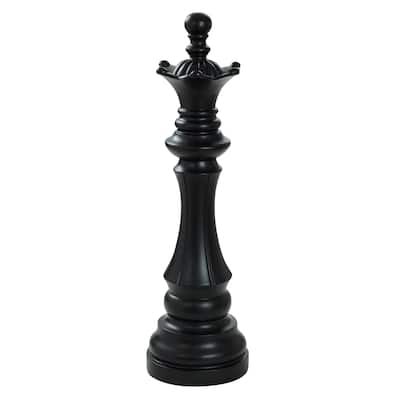 Queen Chess Piece - Matte Black Finish On Resin