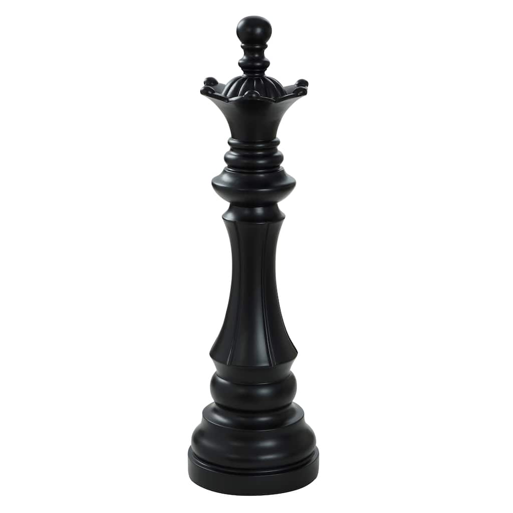 Queen Chess Piece - Matte Black Finish On Resin