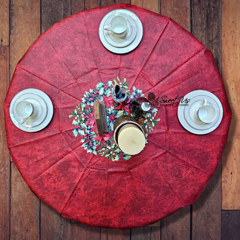 Christmas Acrylic Coated Wipeable Spill Resistant French Tablecloth