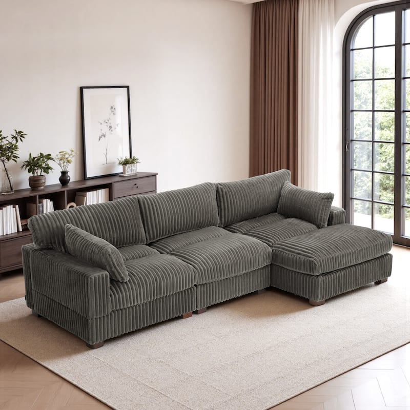 Oversized Plush Modular Sectional Sofa Set L Shaped Couch