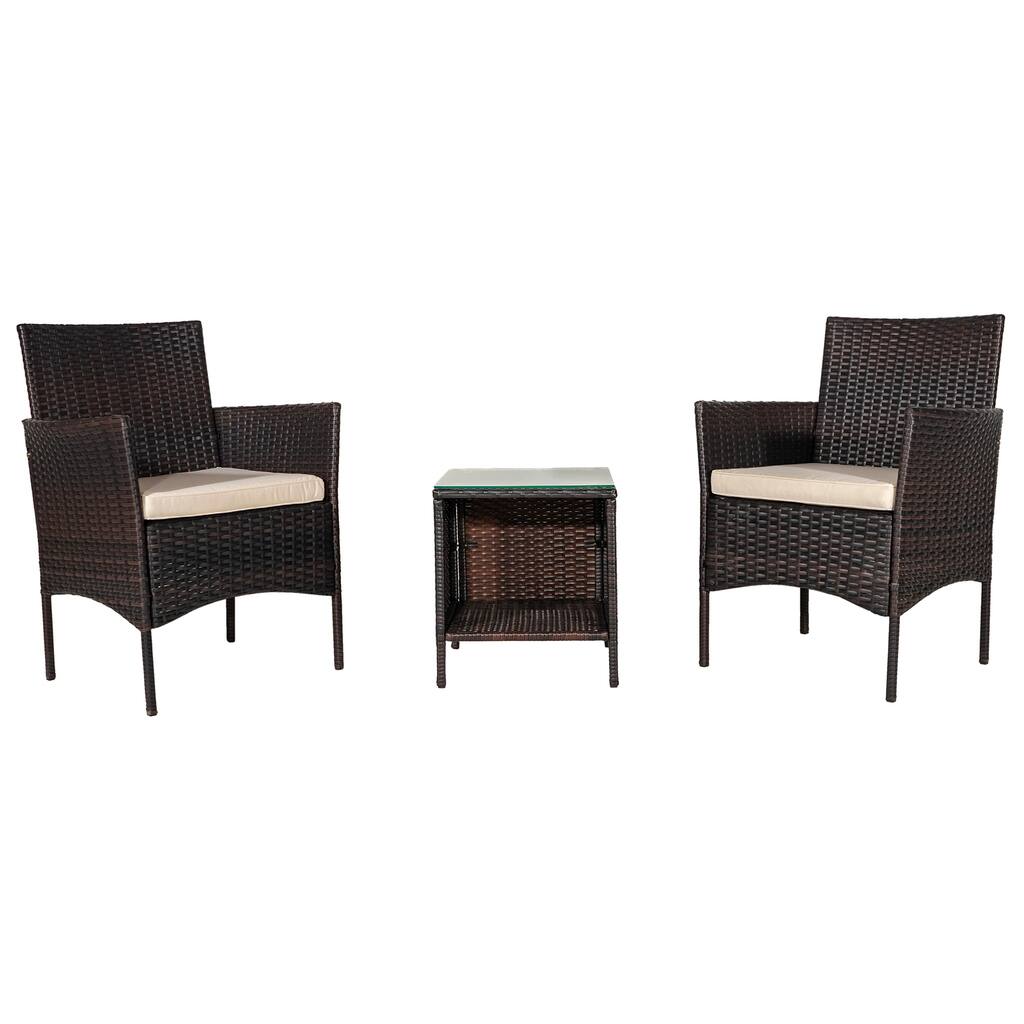 Mallorca 3 Piece Rattan Wicker Outdoor Set (Washable PE)