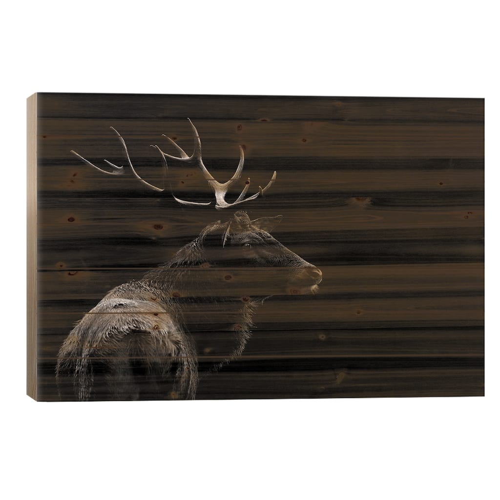 The Deer Soul Print On Wood by Massimo Mei - Multi-Color