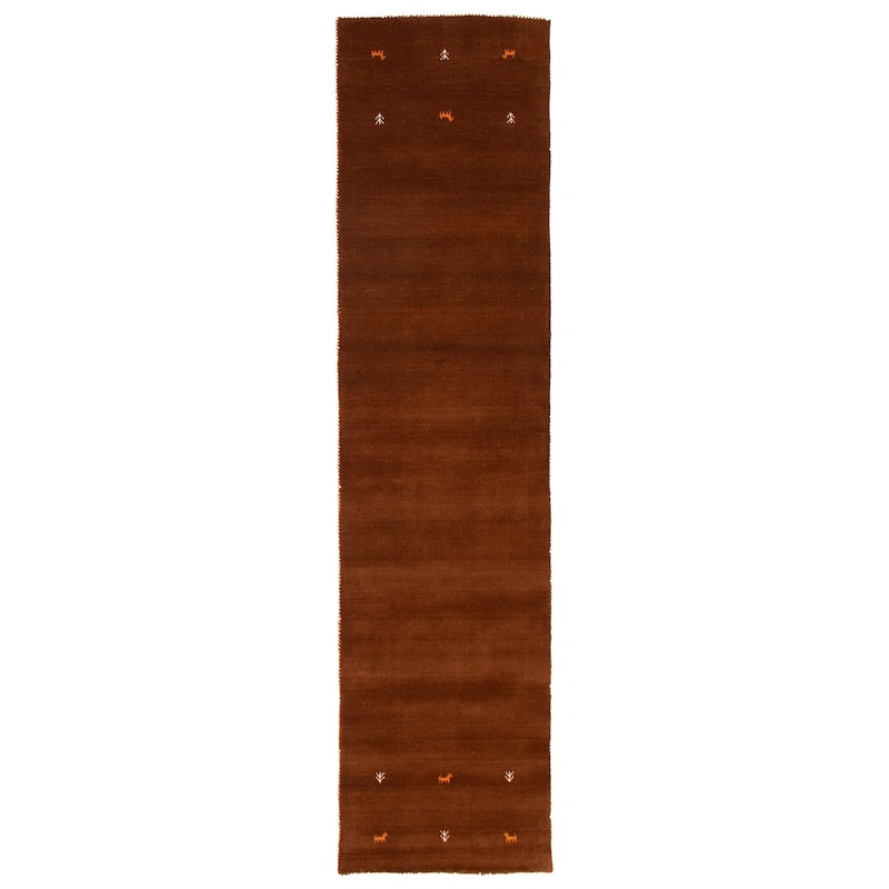Kashkuli Gabbeh Brown Rug 2'7" x 11'3" - 2'7 x 11'3 - Brown - 2'7 x 11'3