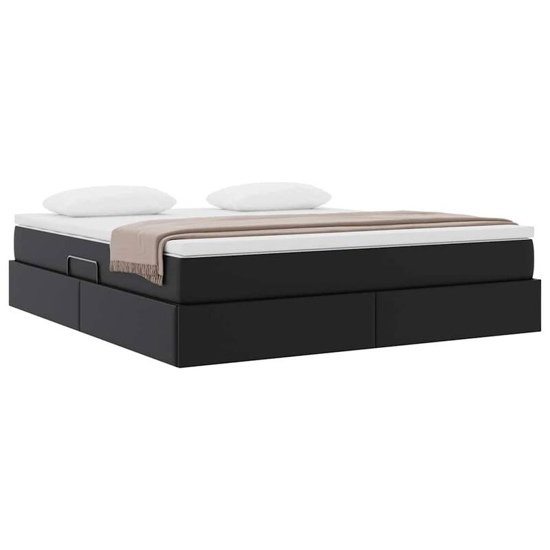 vidaXL Storage Bed with Mattress in Faux Leather