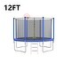 preview thumbnail 3 of 10, 12 ft. Outdoor Blue Heavy-Duty Round Trampoline with Enclosure with Basketball Hoop and Ladder