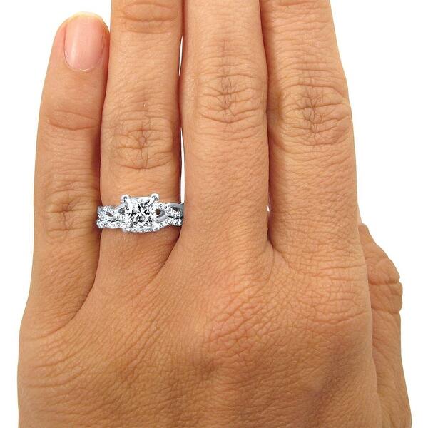 1.50Ct Round Cut Blue Sapphire & Diamond Wedding Band Ring 18K White Gold Finish 1.50Ct Round Cut Blue Sapphire & Diamond Wedding Band Ring 18K White Gold Finish
