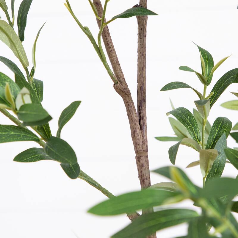Minimalist Olive Potted Artificial Tree - 7' - Green