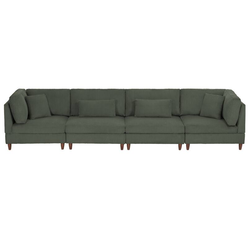 4-Piece Oversized Reversible Upholstered Sectional Modular Sofa