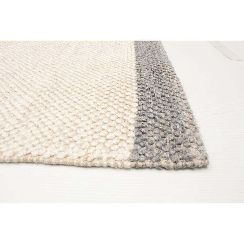 ECARPETGALLERY Braid weave Sienna Cream Wool Rug - 5'0 x 8'0