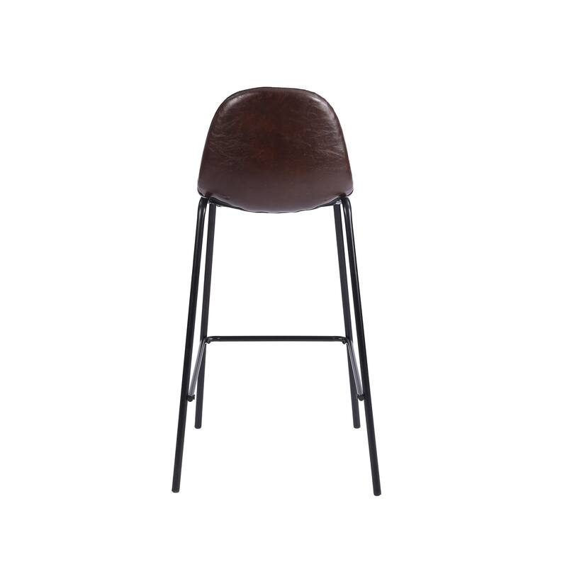 Porthos Home Theo Counter Stools Set Of 2, PU Leather Upholstery, Iron Legs