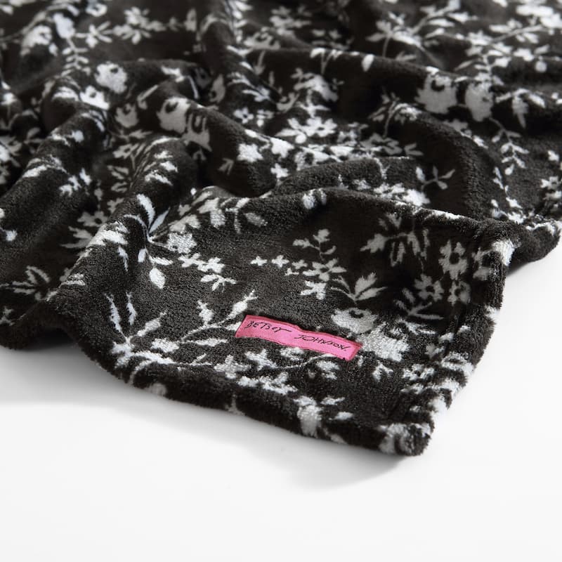 Betsey Johnson Printed Ultra Soft Plush Fleece Throw Blanket
