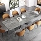 preview thumbnail 28 of 40, 110.24'' Extendable Rectangular Sintered Stone Dining Table For 6-10 People