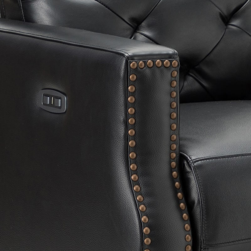 Alina 31.50" Wide Genuine Leather Power Recliner with USB Port