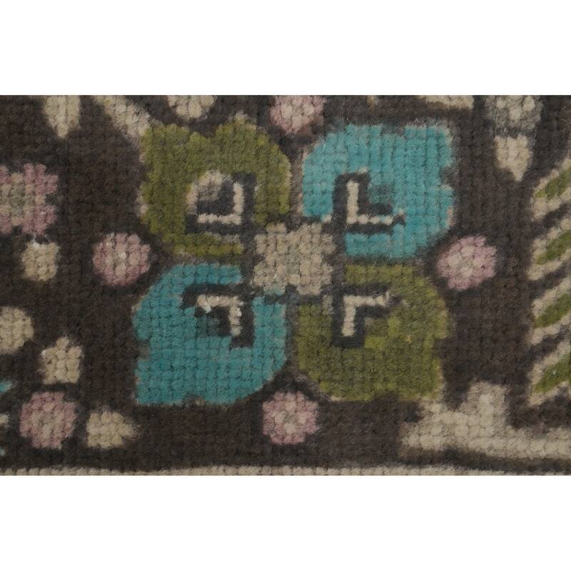 Hand Knotted Oriental 100% Wool Carpet Traditional Floral Beige & Ivories Tabriz Area Rug - 9' 3'' X 6' 5''