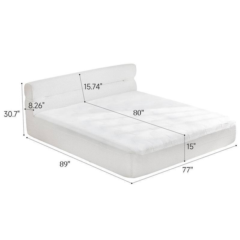 All-in-one Mattress Bed Frame with Cool Fabric, No Assembly Required for Living Room Apartment Bedroom Dormitory
