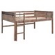preview thumbnail 8 of 13, Twin Size Low Loft Bed with Hanging Clothes Racks for Boys Girls, Concise Wood Kids Bed Frame(No Box Spring Needed), Brown