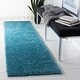 preview thumbnail 66 of 140, SAFAVIEH August Shag Solid 1.2-inch Thick Area Rug 2'3" x 10'  Runner - Turquoise