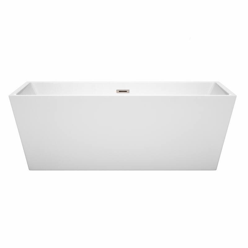 Wyndham Collection Sara 67-inch White Freestanding Soaking Bathtub